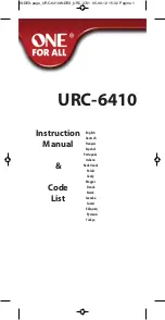 One for All URC-6410 Instruction Manual  & Code  List предпросмотр