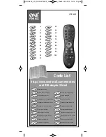 Preview for 1 page of One for All URC-6420 Code List