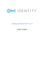 Предварительный просмотр 1 страницы One Identity syslog-ng Store Box 5.3.0 User Manual