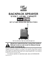 One Stop Gardens BACKPACK SPRAYER 94573 Set Up And Operating Instructions Manual preview