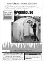 One Stop Gardens Greenhouse 6 Ft. X 6 Ft. Owner'S Manual & Safety Instructions preview