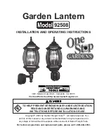 One Stop Gardens ONESTOP 92508 Installation And Operating Instructions Manual preview
