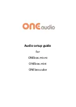 Предварительный просмотр 1 страницы OneAudio ONEbox.cube Audio Setup Manual