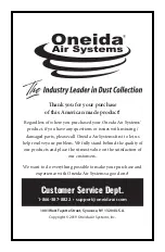 Preview for 20 page of Oneida Air Systems Dust Deputy AXD001004 Manual