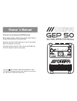 Preview for 1 page of Onerr GEP 50 Owner'S Manual