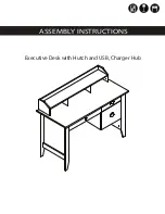 Onespace Executive Desk with Hutch and USB, Charger Hub Assembly Instructions Manual предпросмотр