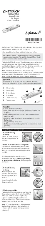 Предварительный просмотр 1 страницы OneTouch Lifescan Delica Plus User Manual