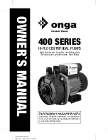 Предварительный просмотр 1 страницы onga 400 Series Owner'S Manual