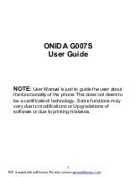 Onida G005S User Manual preview