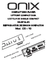 Preview for 1 page of Onix CD - 10 User Manual