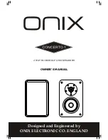 Предварительный просмотр 1 страницы Onix CONCERTO 1 Owner'S Manual