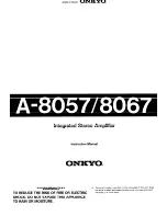 Предварительный просмотр 1 страницы Onkyo A-8057 Instruction Manual