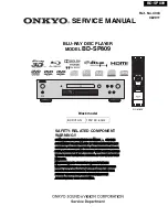 Preview for 1 page of Onkyo BD-SP809 Service Manual