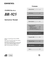 Preview for 1 page of Onkyo BR-925 Instruction Manual