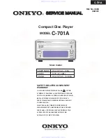 Предварительный просмотр 1 страницы Onkyo C-701A Service Manual