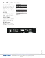 Предварительный просмотр 2 страницы Onkyo C-7030 Brochure & Specs