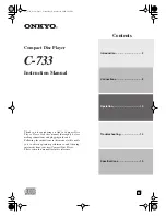 Предварительный просмотр 1 страницы Onkyo C-733 Instruction Manual