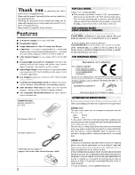 Preview for 2 page of Onkyo CHR-185X Instruction Manual