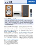 Предварительный просмотр 1 страницы Onkyo CS-315 Specification Sheet