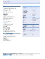 Предварительный просмотр 2 страницы Onkyo CS-315 Specification Sheet