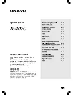 Preview for 1 page of Onkyo D-407C Instruction Manual