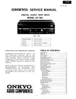 Предварительный просмотр 1 страницы Onkyo DT-901 Service Manual