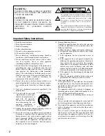 Preview for 2 page of Onkyo DV-SP402E Instruction Manual