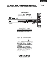 Предварительный просмотр 1 страницы Onkyo DV SP404 Service Manual