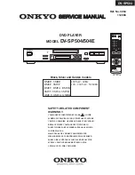 Preview for 1 page of Onkyo DV SP504 Service Manual