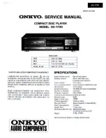 Preview for 1 page of Onkyo DX-1700 Service Manual