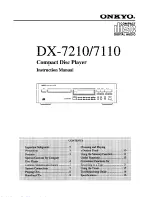 Предварительный просмотр 1 страницы Onkyo DX-7110 Instruction Manual