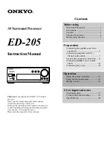 Preview for 1 page of Onkyo ED-205 Instruction Manual