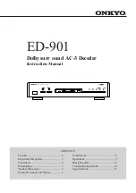 Preview for 1 page of Onkyo ED-901 Instruction Manual