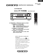 Preview for 1 page of Onkyo HT-R380 Service Manual