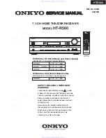 Предварительный просмотр 1 страницы Onkyo HT-R560 Service Manual