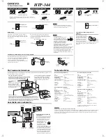 Предварительный просмотр 2 страницы Onkyo HTP-344 Instruction Manual