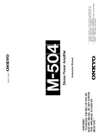 Preview for 1 page of Onkyo M-504 Instruction Manual