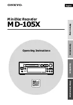 Предварительный просмотр 1 страницы Onkyo MD-105X Operating Instructions Manual