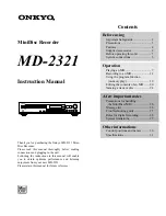 Предварительный просмотр 1 страницы Onkyo MD-2321 Instruction Manual