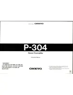 Предварительный просмотр 1 страницы Onkyo P-304 Instruction Manual