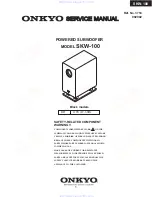 Предварительный просмотр 1 страницы Onkyo SKW-100 Service Manual