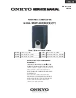 Предварительный просмотр 1 страницы Onkyo SKW-204(B) Service Manual