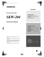 Предварительный просмотр 1 страницы Onkyo SKW-204 Instruction Manual