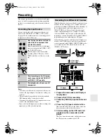 Preview for 45 page of Onkyo SR502S - 6.1 Channel Home Theater Receiver Instruction Manual