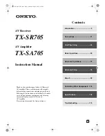 Onkyo SR705 - TX AV Receiver Instruction Manual preview