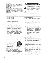 Предварительный просмотр 2 страницы Onkyo SR706S - AV Receiver Instruction Manual