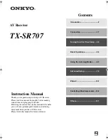 Onkyo SR707 - TX AV Receiver Instruction Manual preview