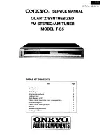 Предварительный просмотр 1 страницы Onkyo T-35 Service Manual