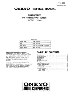 Предварительный просмотр 1 страницы Onkyo T-4000 Service Manual