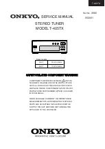 Preview for 1 page of Onkyo T-405TX Service Manual